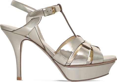 leather sandals ysl by stefano pilati metallic|Tribute 75 metallic patent.